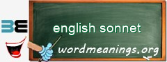 WordMeaning blackboard for english sonnet